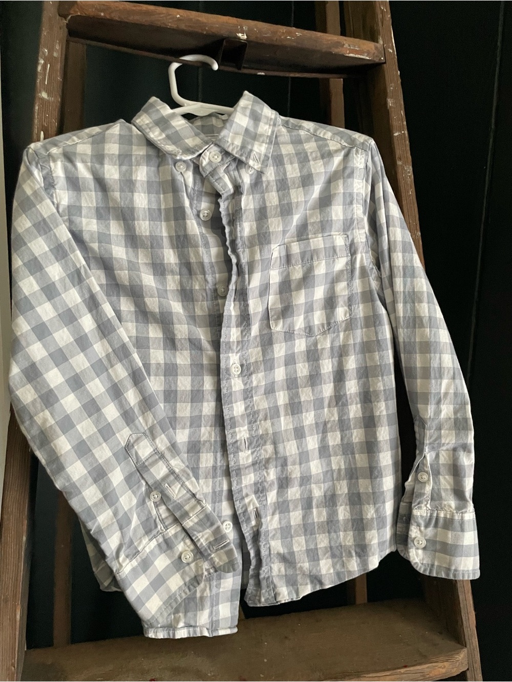 JCrew Crewcuts Light Blue and White Gingham Button-Up Shirt